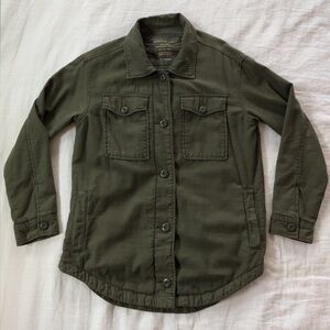 American Eagle Outfitters 100% Cotton Oversized Green Utility Jacket Shacket